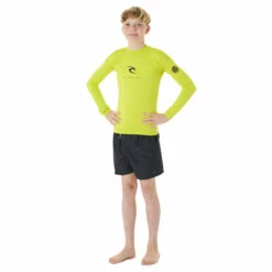 Ripcurl Corps L/S Rash Vest Junior 12 Ripcurl Corps L/S Rash Vest Junior -Kokatat Sale ripcurl corps rash vest uv LS boys lime model